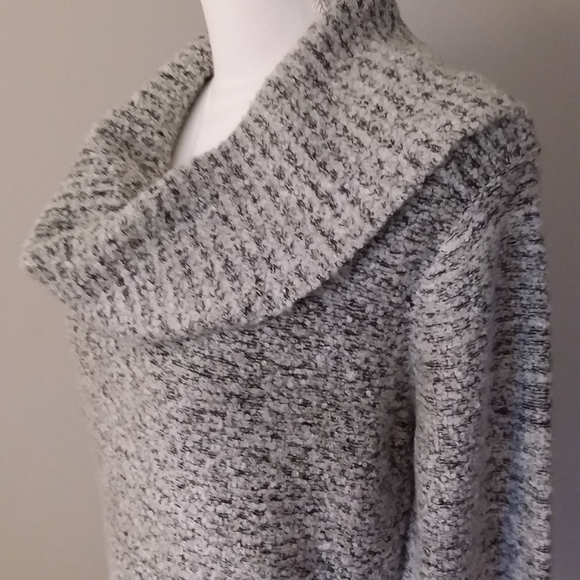 Calvin Klein Black and White Eyelash Knit Sweater - Picture 3 of 8